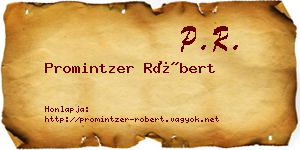 Promintzer Róbert névjegykártya